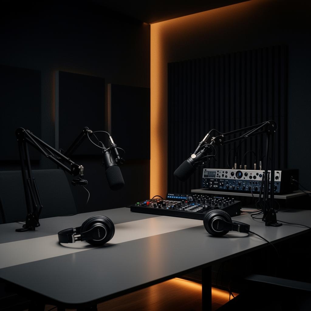 Premium podcast studio setup at H1 Studio
